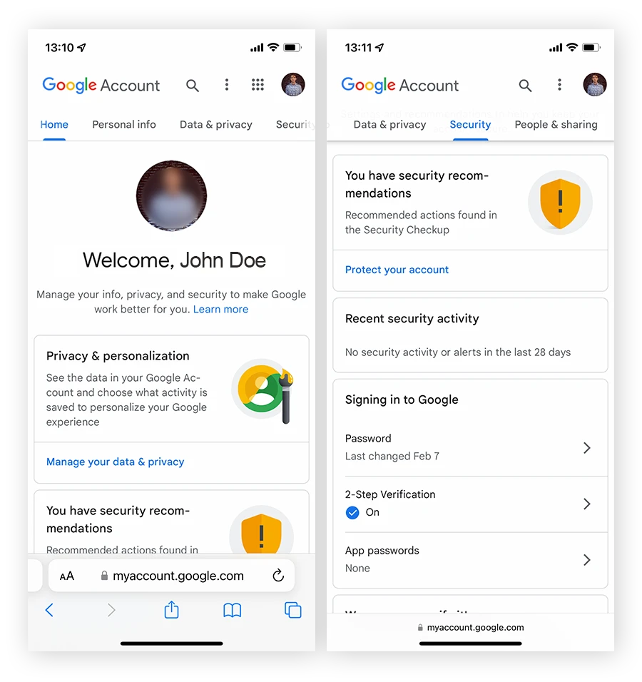 为Google账户设置GoogleAuthenticator的iOS界面